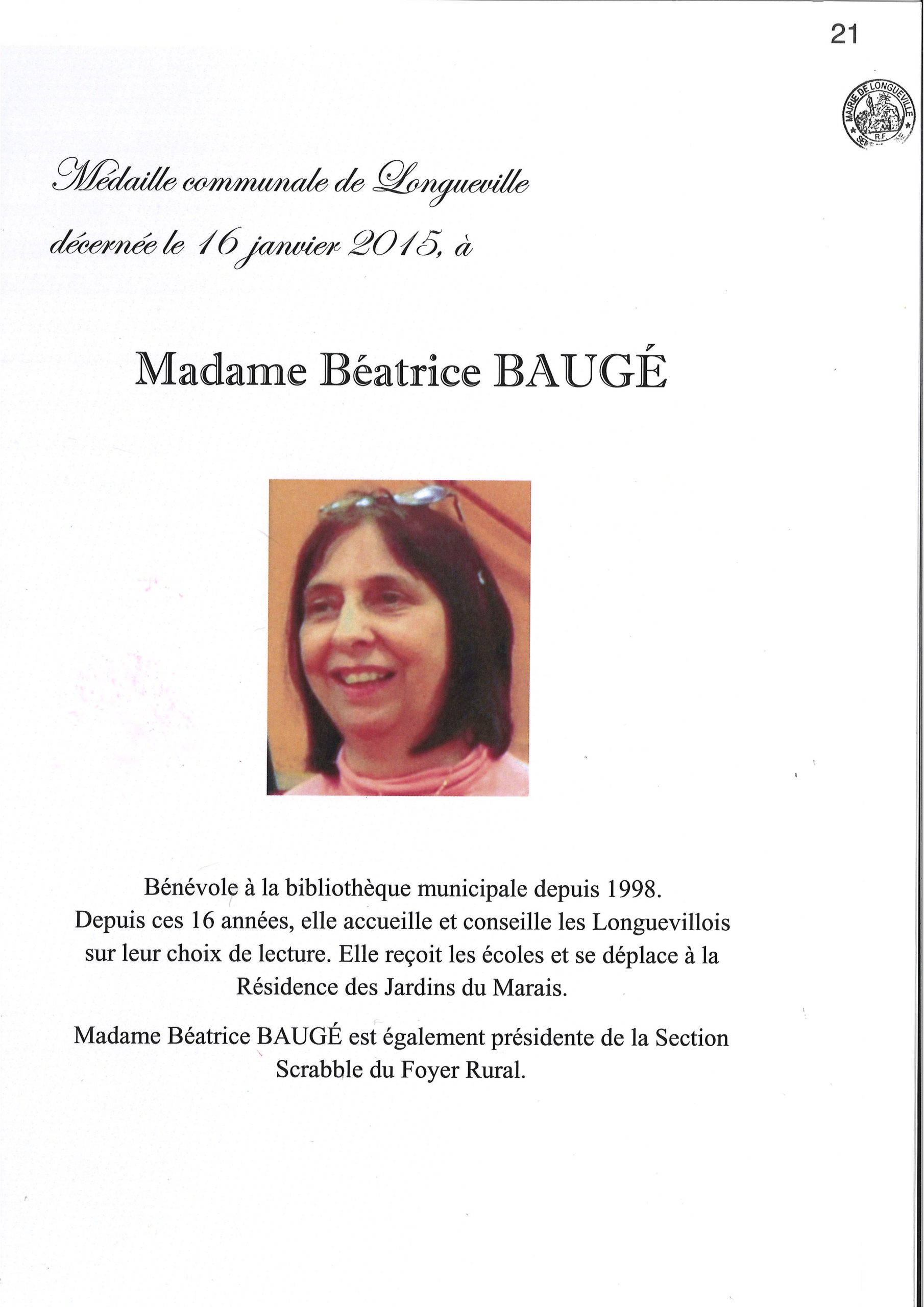Baugé Béatrice – 2015