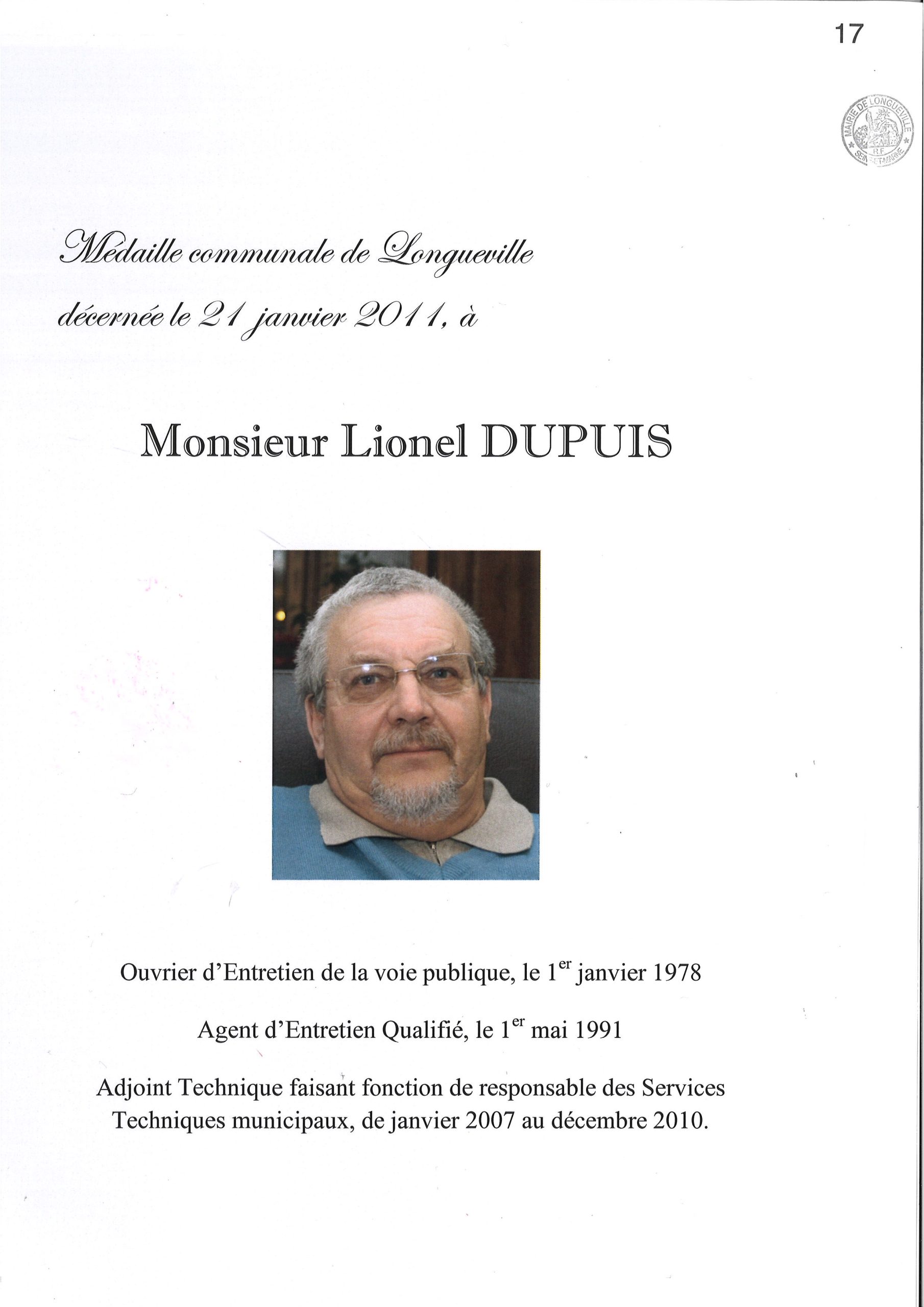Dupuis Lionel – 2011