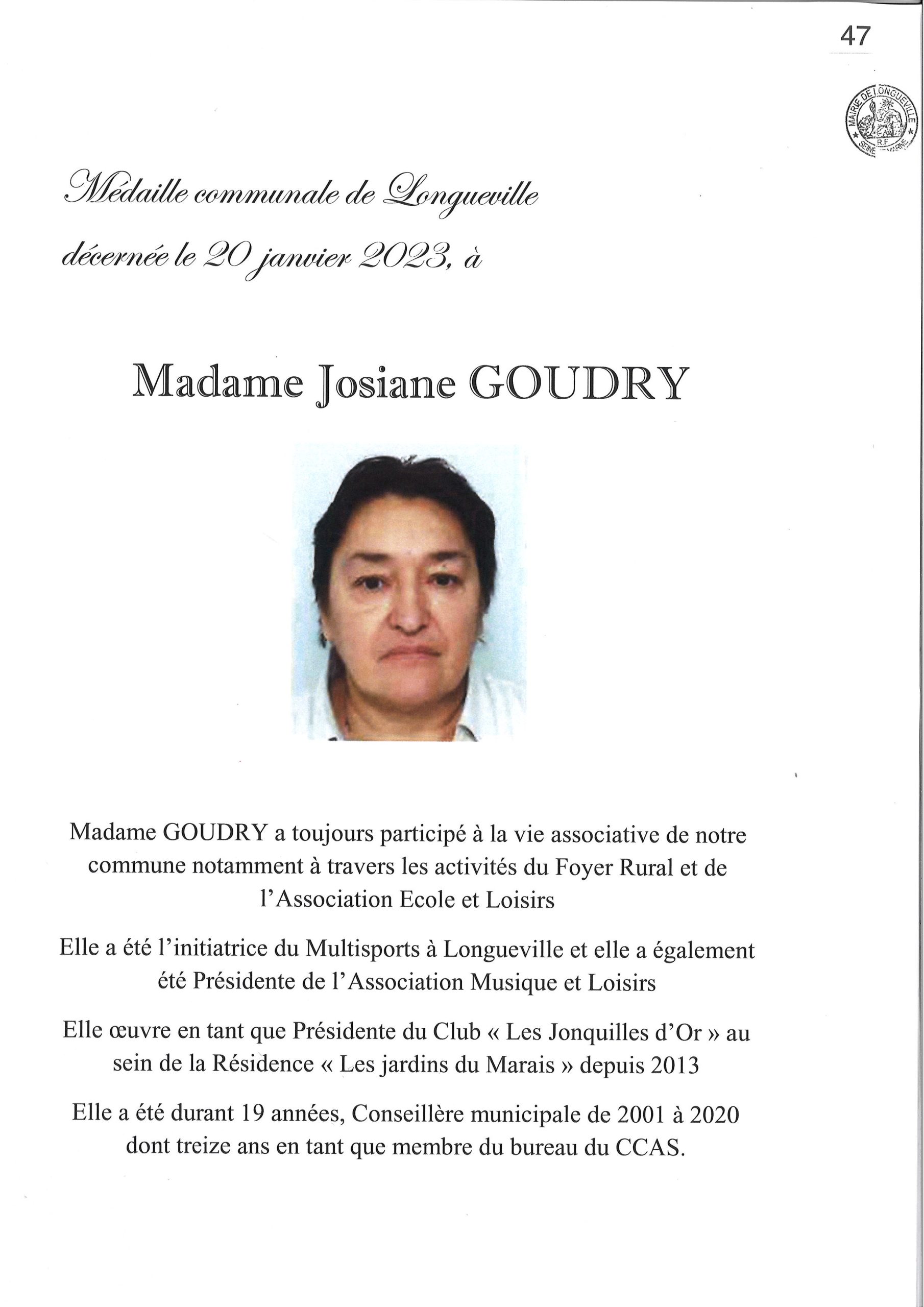 Goudry Josiane – 2023