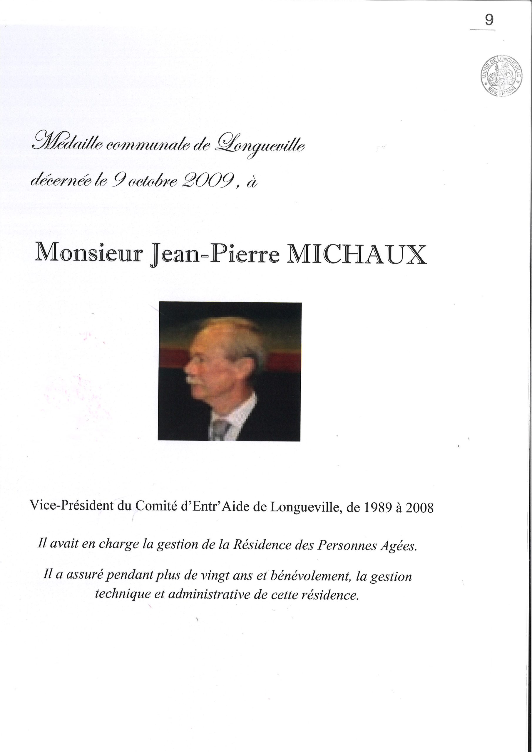 Michaux Jean Pierre – 2009